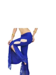woman belly dancing pants side opening lace Trousers lady performance dancing pants free