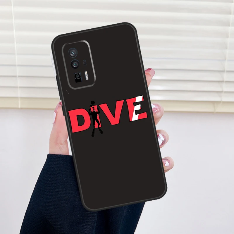 Dive Scuba Diver Shark Diving Flag For Xiaomi 13 Ultra 12 Lite 11T 12T Pro 12X Case For POCO X3 X5 F5 Pro M6 X4 F4 GT M5s F3