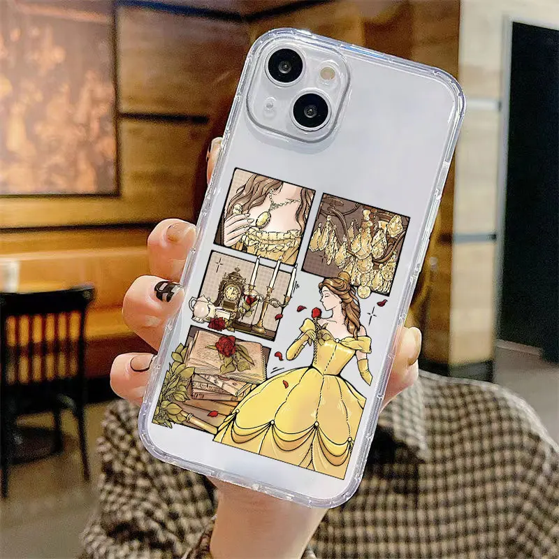 Case for iPhone 13 12 11 Pro MAX XR 16 15 14 Plus 7 8 16e XS Soft Phone Cover Disney Beautiful Princess