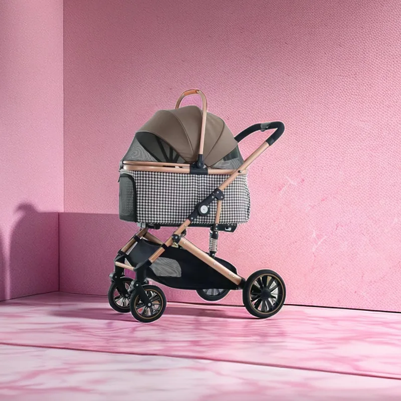 Separation Pet Trolley Dog Show Stroller Luxury 4 Wheels Detachable Pet Stroller for Cat&dogs