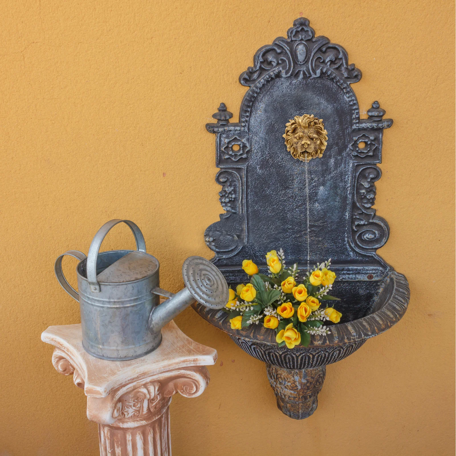 

Outdoor Wall Mounted Lion Head Fountain Nozzle Decorative Garden Water Feature Pond Sprayer Spitter Patio Backyard