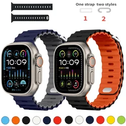Ocean Silicone Strap for Apple Watch Ultra3/2/1 49mm 10-11 46/42mm 9 8 7 45mm 41mm replace wristband iWatch 6 5 4 SE/3 44mm 40mm
