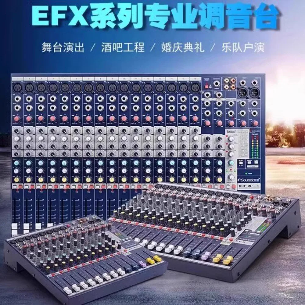 With Bluetooth Effects and Digital KTV Stage Performance EFX8/12/16 Channel Upgraded Professional Mixer