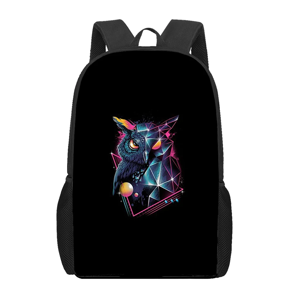 Animal corujas sacos de escola para meninos meninas impressão 3d mochila escolar crianças saco do jardim de infância mochila dos homens criança grande capacidade mochila