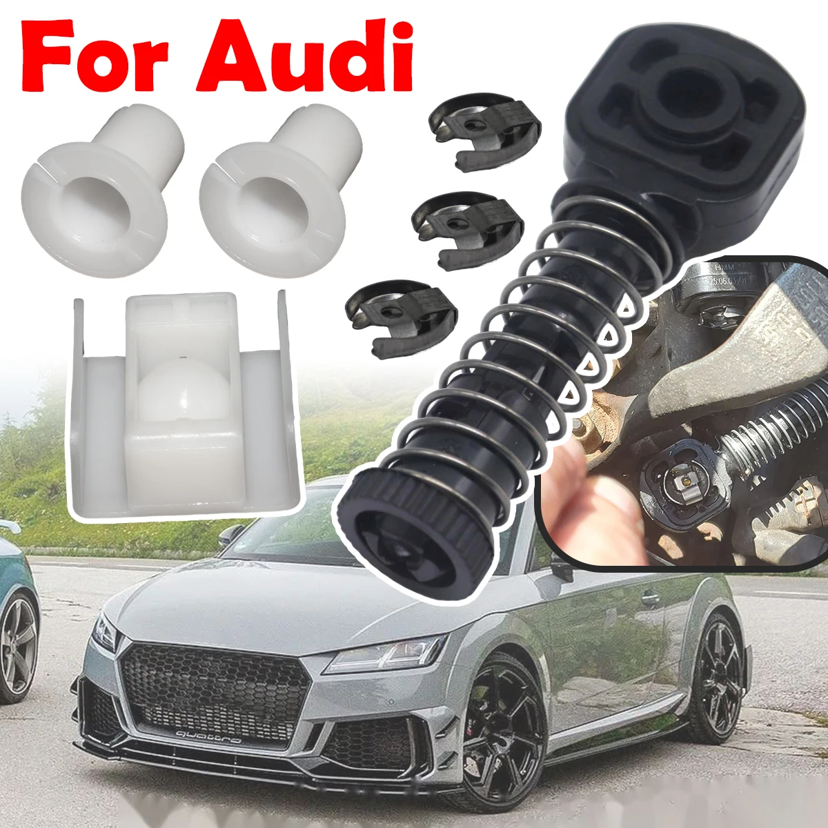For Audi A3 8L TT 8N Car Gear Selector Wiring Lock Washer Shift Shaft Gear Lever Selector Cable Rod Slider Bushing Repair kit