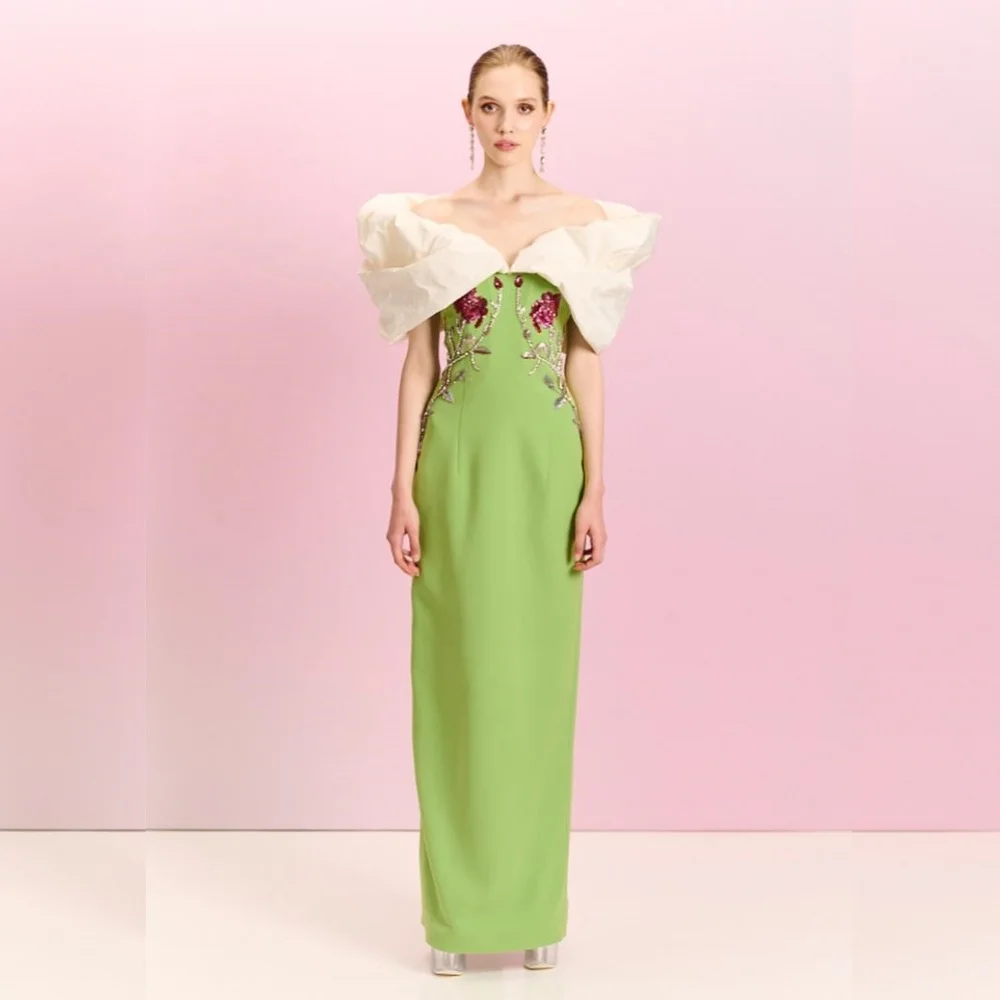 

Customized Jersey Sequined Beading Straight Off-the-shoulder Long Dresses Bespoke Occasion Classic Elegant Formal