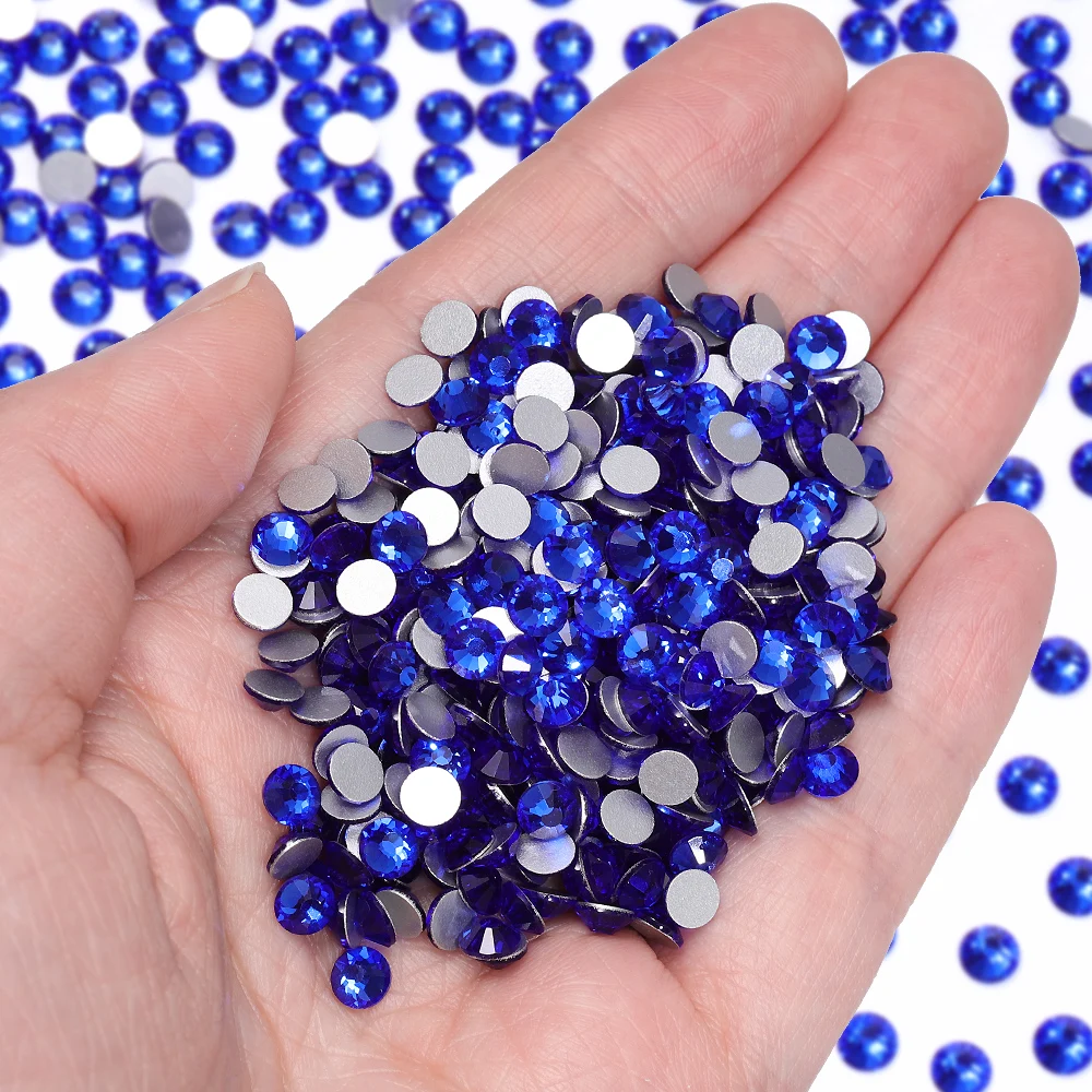 SS3-SS60 AAAAA Sapphire Non Hotfix Glass Rhinestone Flatback Glitter For Nail Art DIY Accessories Crafts Decoration