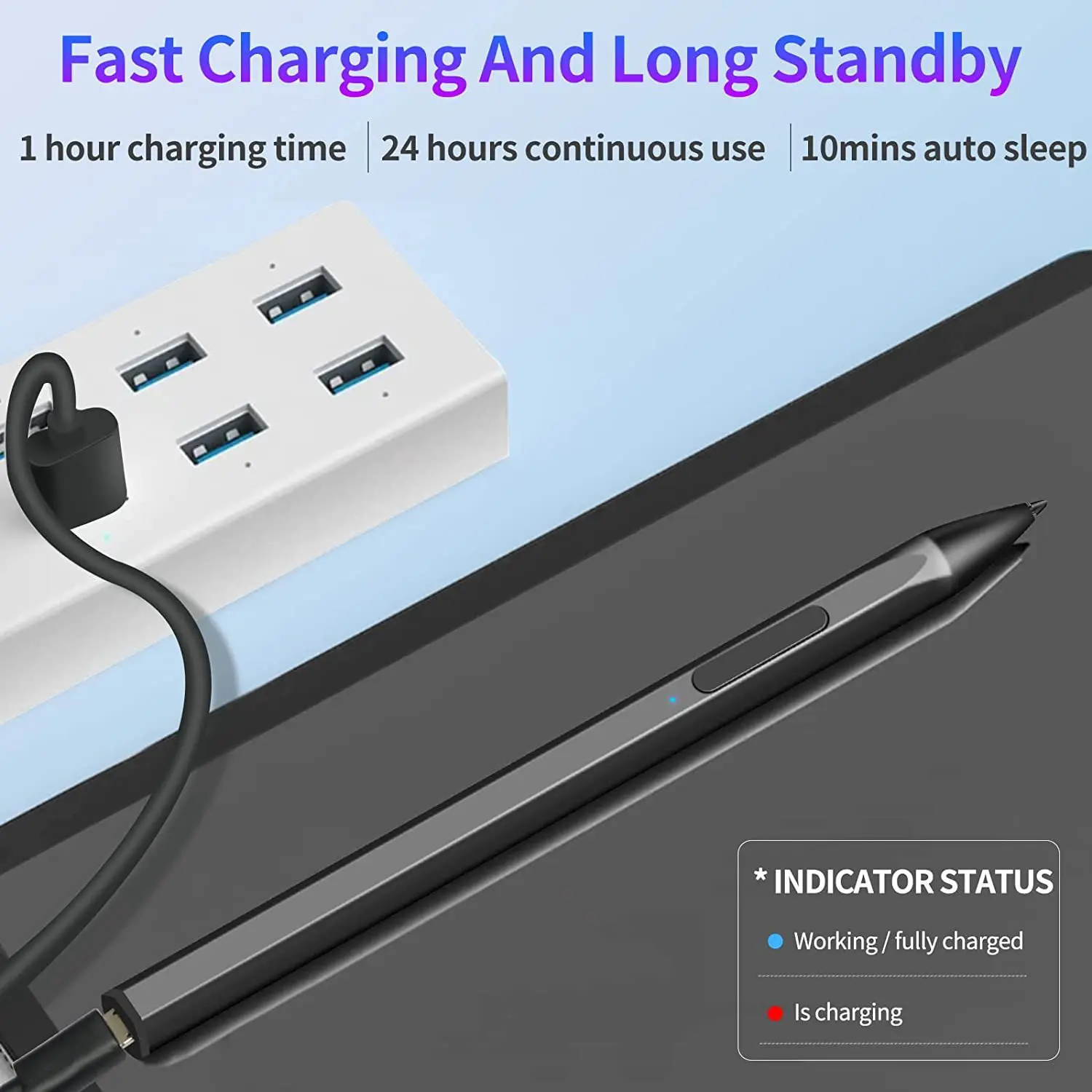 마이크로소프트 서피스 펜 스타일러스 – 4096 압력, 자기 충전, 프로5/6/7/X/북 고와 호환, 정밀 드로잉 및 노트 필기