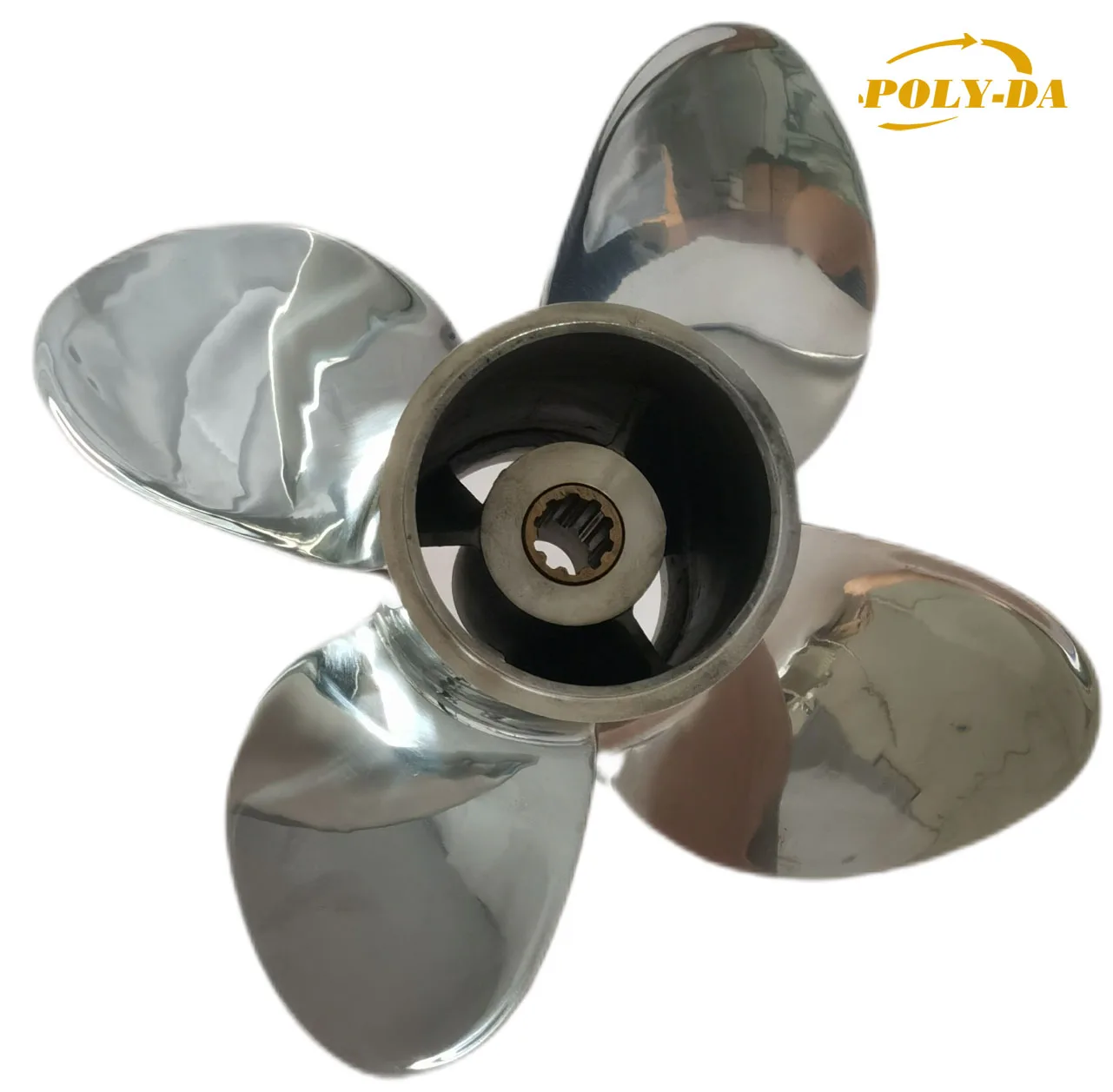 4 blades STAINLESS STEEL boat propeller MARINE OUTBOARD PROPELLER suitable for Tohatsu   Mercury  25-30HP