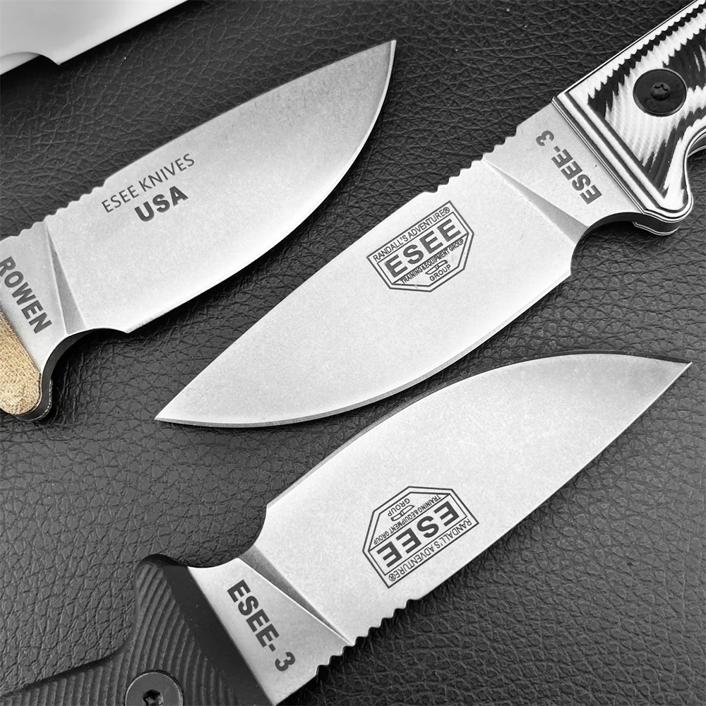 ESEE‑3 Fixed Blade Knife, D2 Steel Blade G10 Handle Multi‑Purpose Outdoor Knife with Sheath for Hiking Camping Hunting Survival - view 4