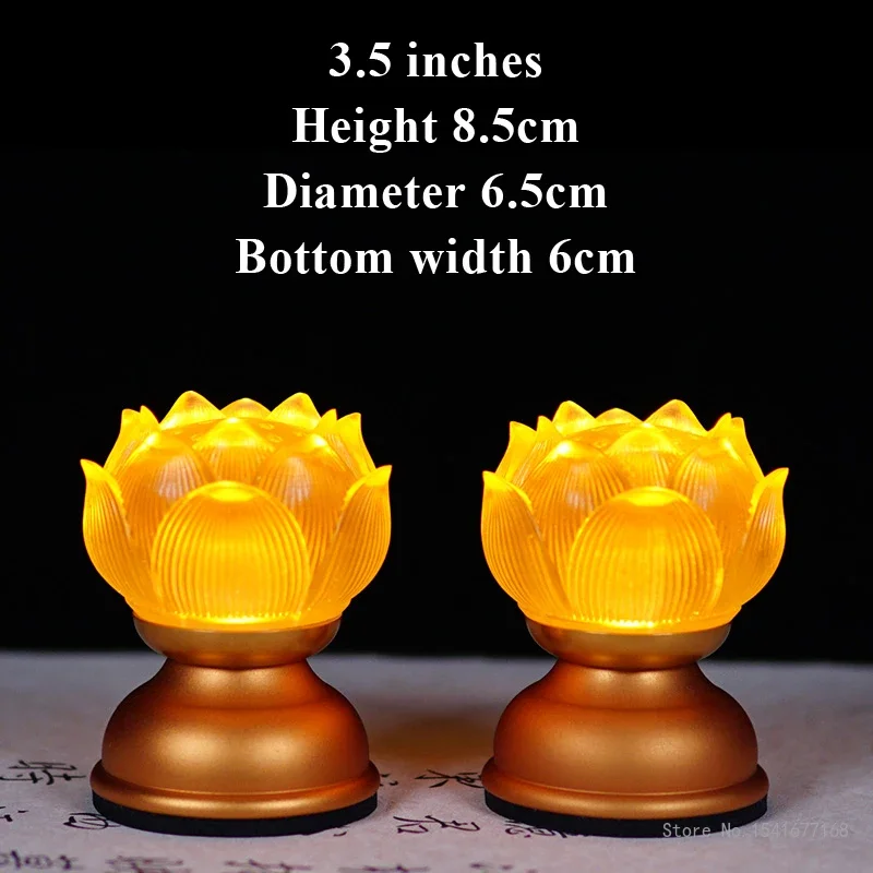 Creative Metal Aluminum Water Glass Lotus Bodhisattva, Rechargeable Buddha Hall, LED Changming Buddha Platform Front Supply Lamp