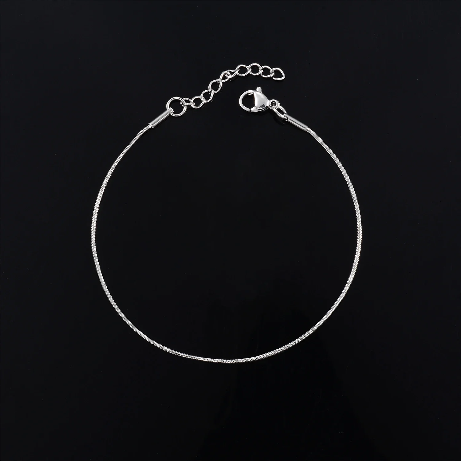 316L Pulsera de acero inoxidable Cool Round Snake Link Charmry Jewelry Makings para hombres y mujeres Ancho 1/1.5/2.4 mm
