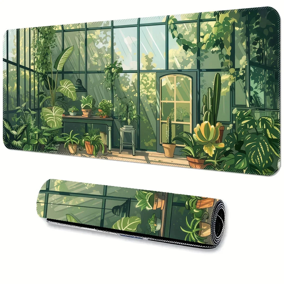 Greenhouse Garden large extended gaming mousepad, non-slip rubber base desk mat washable table mats e-sports player keyboard pad