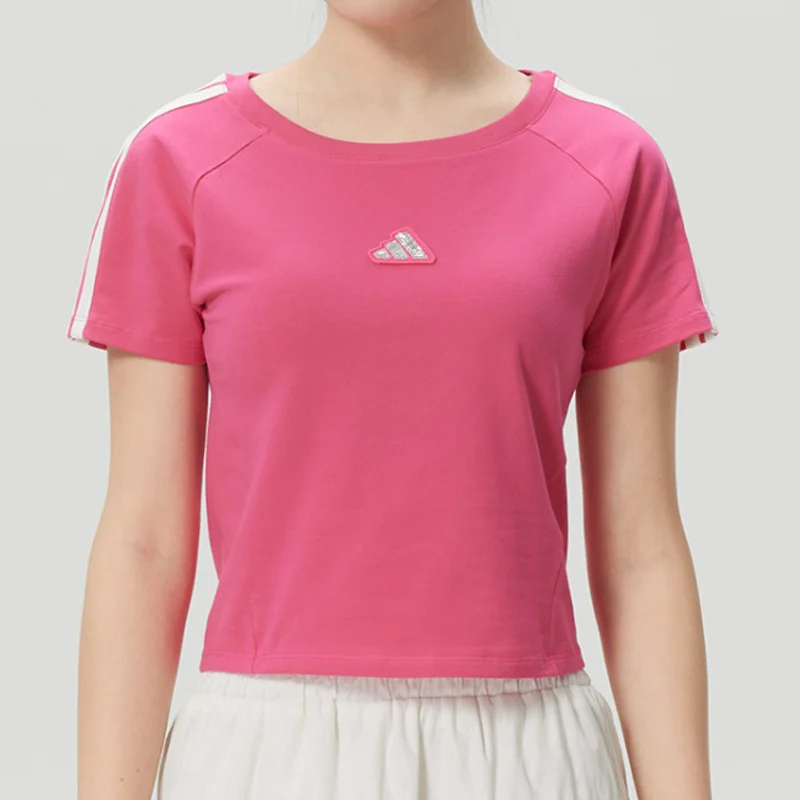 

Adidas Women's 2026 Summer Slim Fit Sports Training Fitness Short Sleeve T-Shirt KS0278