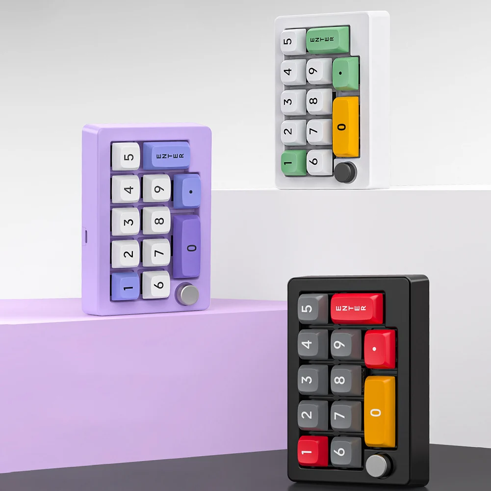 Teclado de programação programável macro com fio de 13 teclas, teclado mecânico para jogos totalmente permutável, 12 efeitos de iluminação RGB