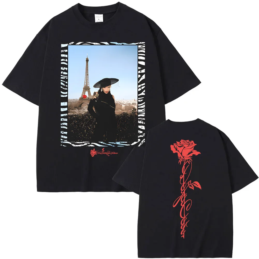 CAMISETA oficial MEET ME IN PARIS Doja Cat igual que el sitio web oficial camiseta de alta calidad 100% algodón Harajuku camisetas de cuello redondo