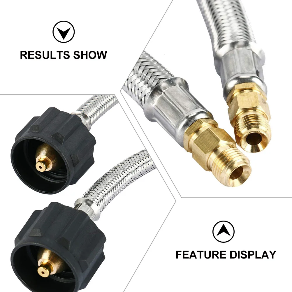 

1Pair Propane Hose Connector Stainless Steel Camper Replacement Adapter Rv Propane Hose Durable Portable for Bbq