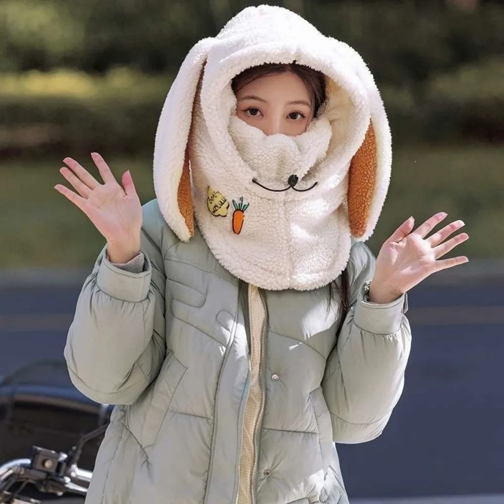 balaclava-de-la-a-prova-de-vento-com-design-de-orelhas-de-coelho-longas-material-de-la-protetor-de-pescoco-cobertura-total-do-rosto-chapeu-quente-de-inverno