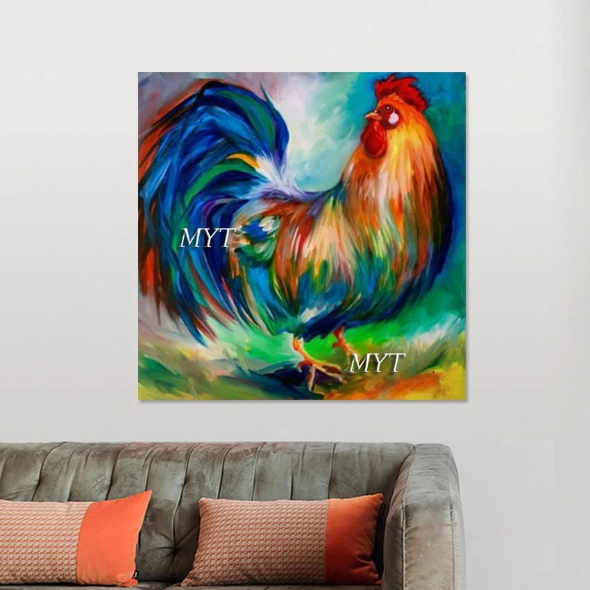 

Animal Textured Art Mural，Modern Rooster Abstract Oil Painting Frameless Quality Canvas Artwork Wall Picture For Sleeping Room