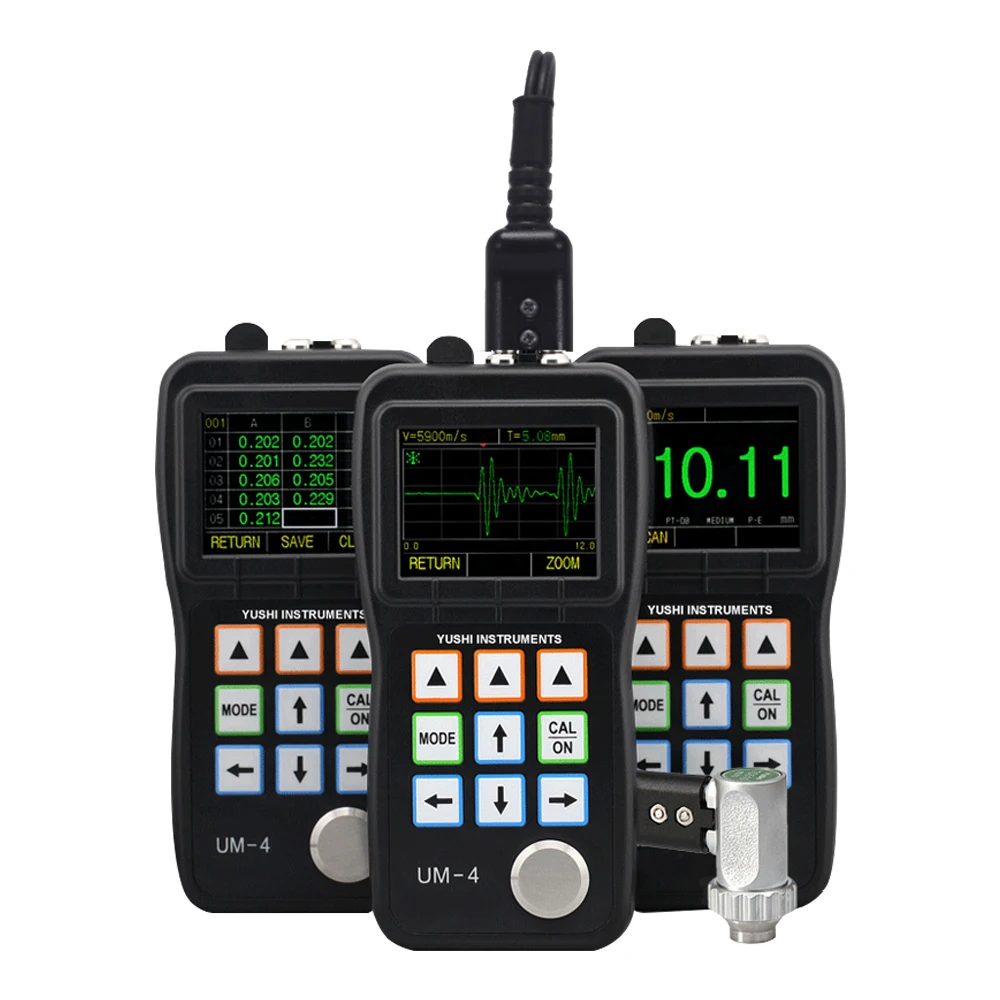 

UM-4DL Metal Ultrasonic Thickness Test Meter Steel Sheet Metal Testing Gauge Through Coating Paint Echo to Echo Data Logger