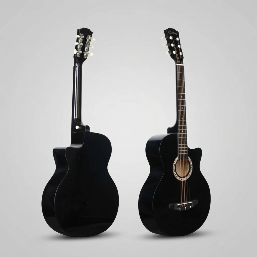 Multi-Color Folk Acoustic Guitar Decorative Rosette 6 Strings, Natural Red Sunburst Black Blue for Beginners, Great for Practice