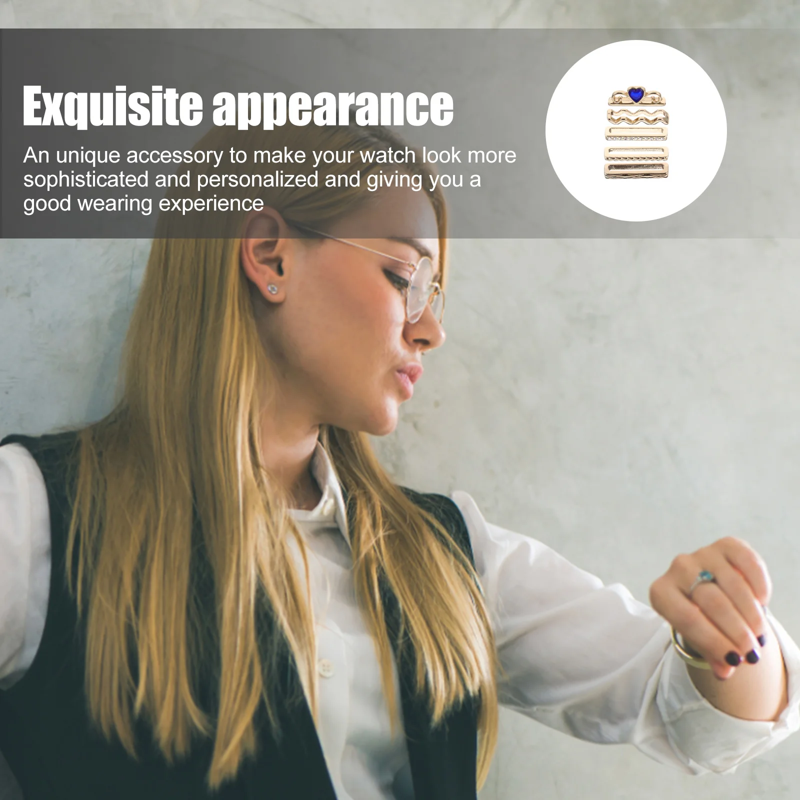 

5Pcs Silicone Watch Strap Rings Watchband Charms Delicate Decorative Loops Unique Style for Smartwatch Accessories