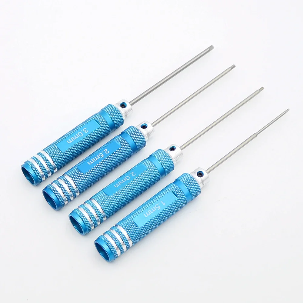 4Pcs 1.5/2/2.5/3mm Hex Drivers Allen Wrench Repair Tools Set for RC Helicopter