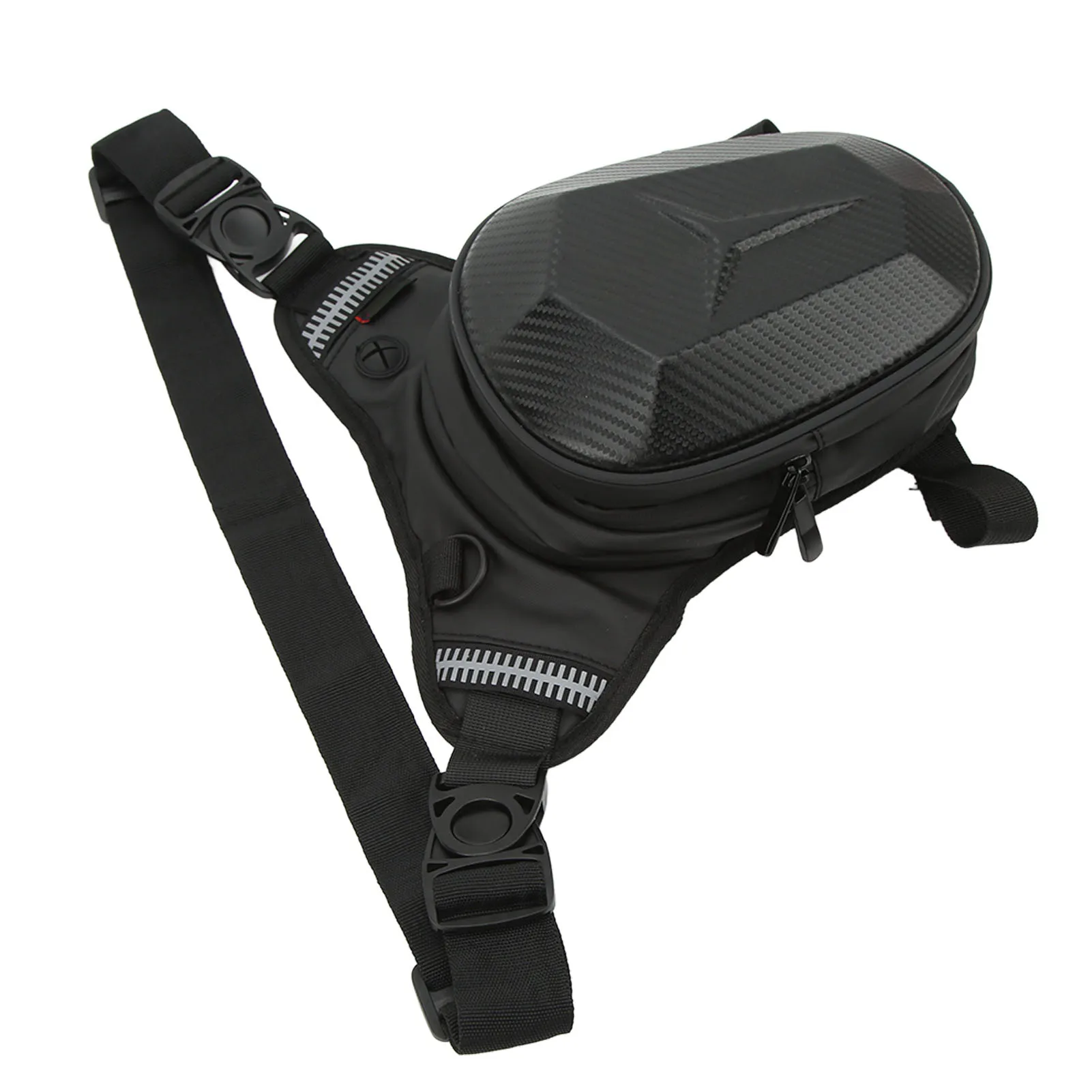 Bolsa de perna para motocicleta com faixa reflexiva, resistente à água, tecido oxford 1680d, poliéster para caminhadas ao ar livre