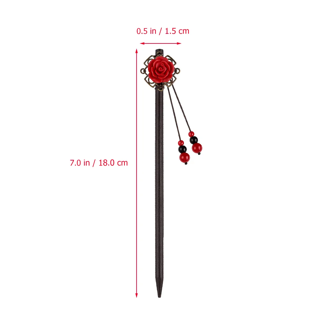 2 Pcs Hairpin Cosplay Accessories Flower Pins Wedding Bun Maker Chopsticks for Wood Hairstyle