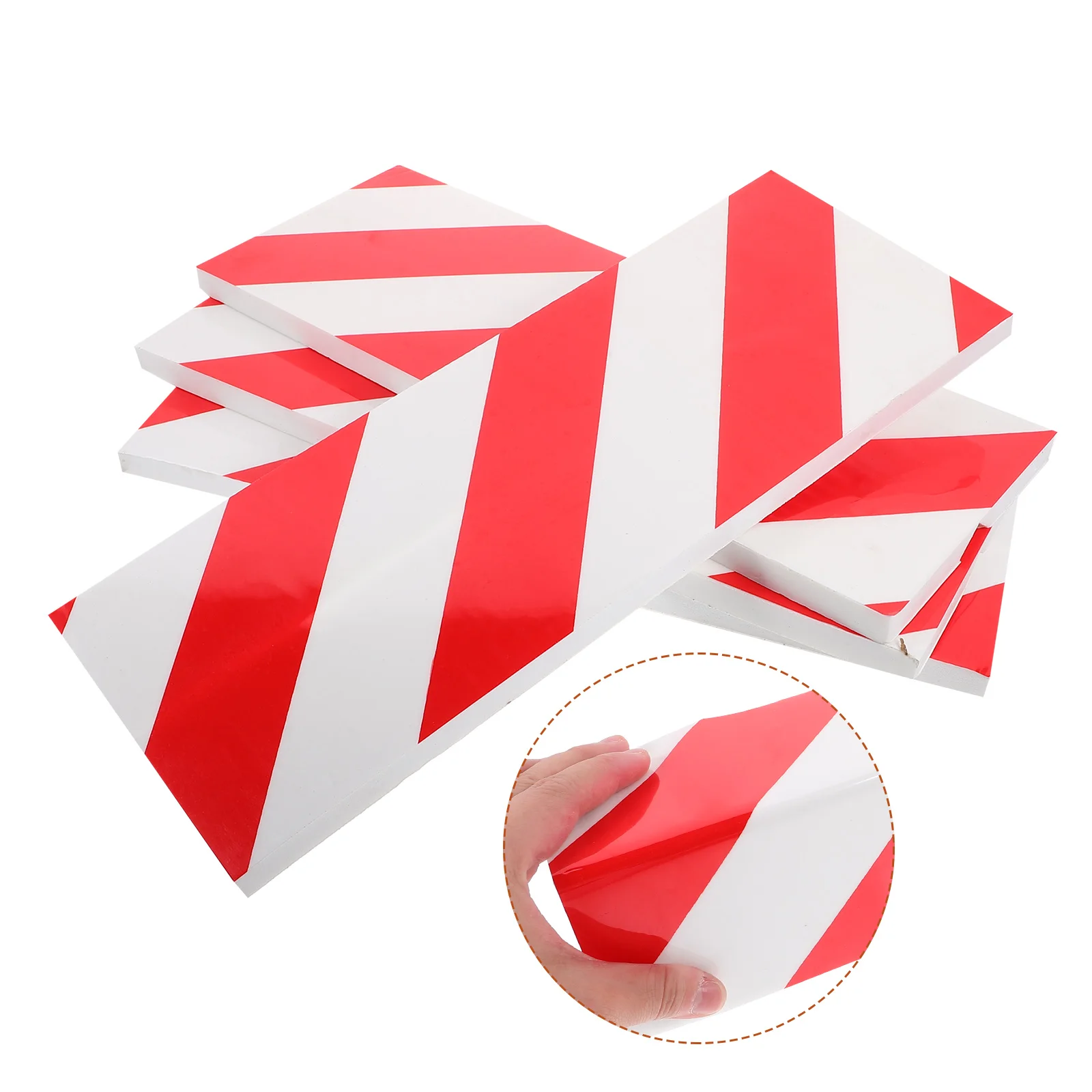 

4pcs Red White 40x15x1.5cm Foam Car Warning Corner Strip Garage Protective Wall Guards Parking Reflective Safety Strips Durable
