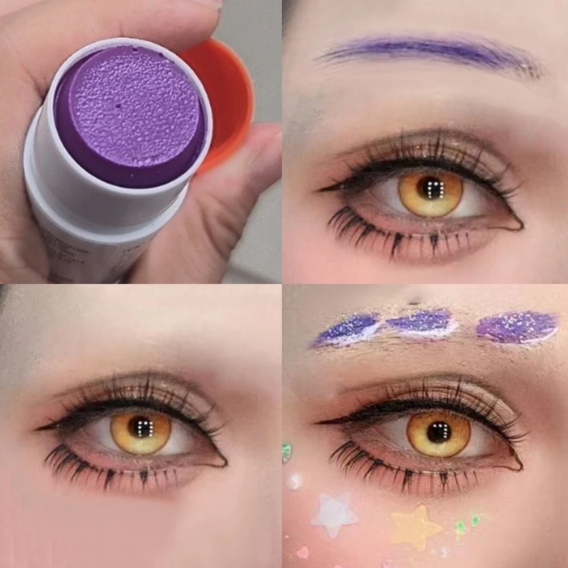 코스프레 눈썹 글루 스틱 메이크업 지워지는 퍼플 워셔블 브로우 쉐이퍼 DIY 다용도 수제 공예 학교용 글루 스틱
