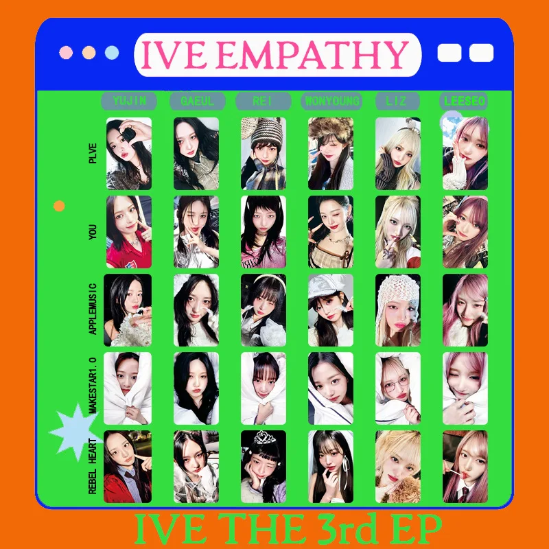 جديد Kpop IVE ألبوم جديد EMPATHY صورة بطاقات التصوير الفوتوغرافي IVE Lomo بطاقات Yujin Gaeul Wonyoung LIZ Rei Leeseo بطاقة الصور هدية
