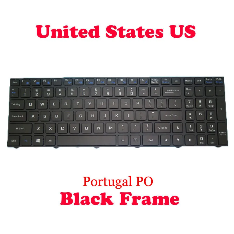 Laptop US PO Keyboard For Avell For B.On Lite Portugal PO United States US Black With Frame New