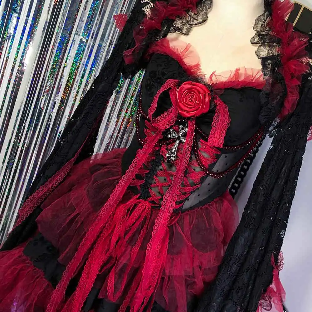 

Панк-рок готическое платье 90-х Y2K, топы с длинными рукавами, ручная работа, в стиле Харадзюку, эмо, гот, гранж, DIY, клубная одежда, хип-хоп, кавайи, для E-Girls, экологичное