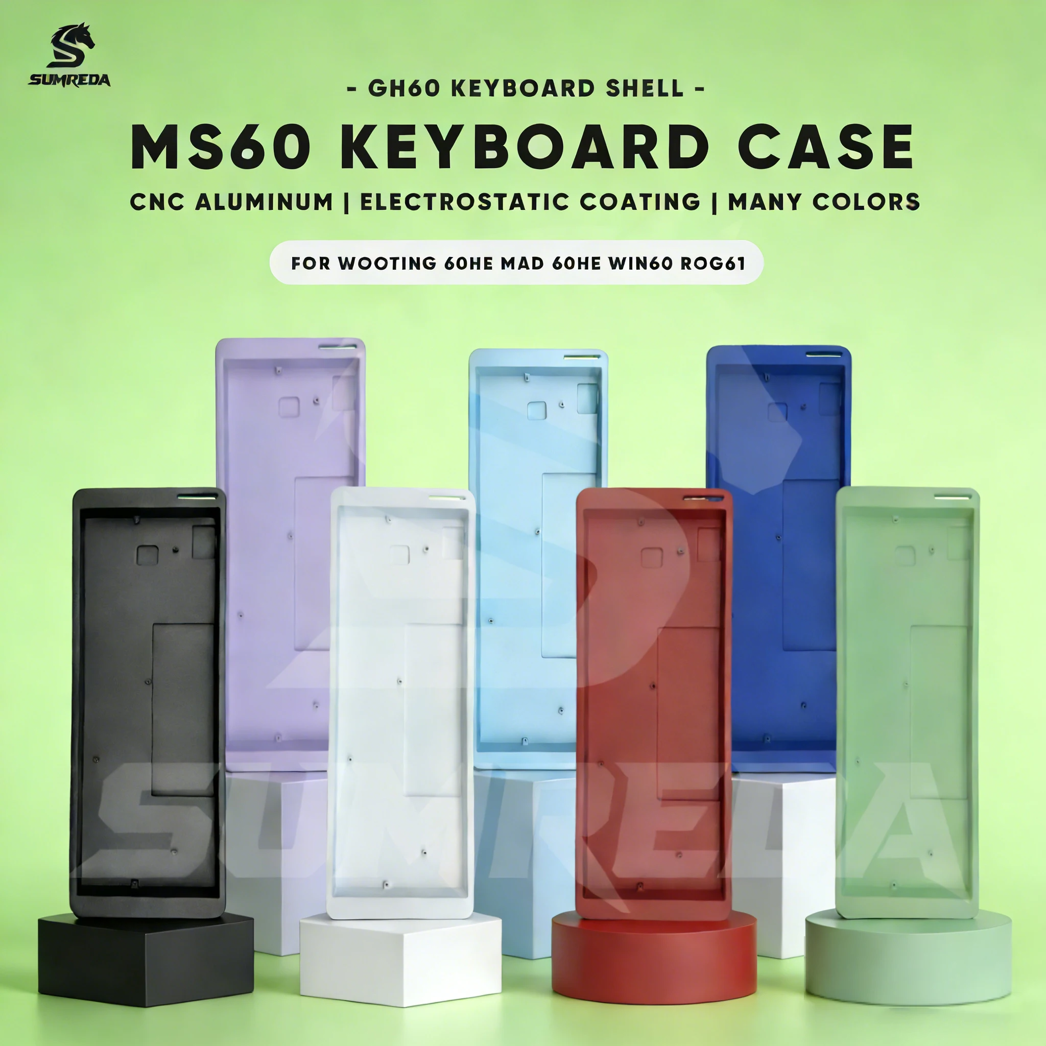 SUMREDA MS60 Aluminum Keyboard Shell GH60 60% Keys Layouts GH60 Keyboard Case For Wooting 60HE Mad 60he Win60 keyboard Cover