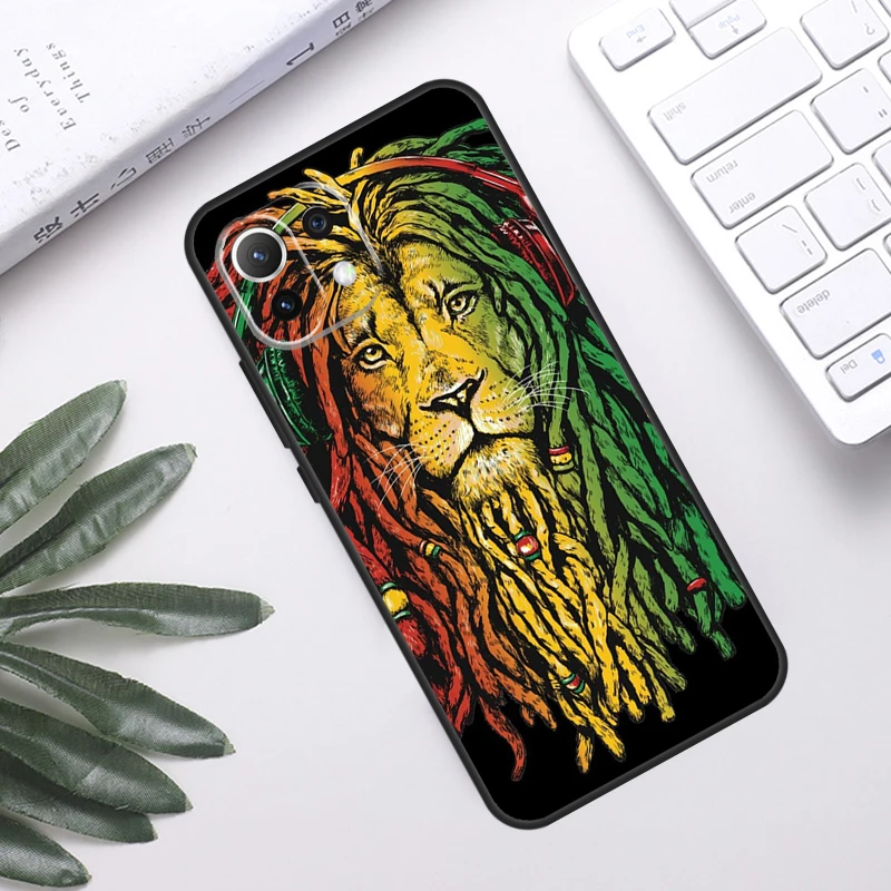 Bob Marley Rasta Lion Case For POCO F5 X3 X5 Pro F3 F4 GT M5s C40 Back Cover For Xiaomi 13 12 Lite 11T 12T Pro 12X