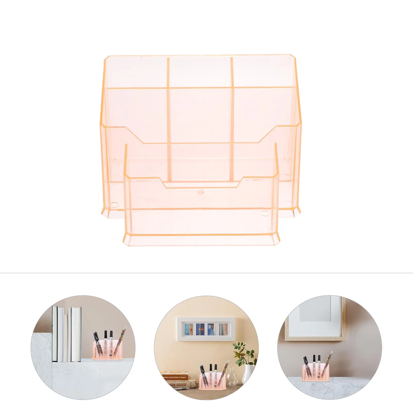 

Penholder Multi-grids Makeup Brush Desktop Stationery Organier Cup Pencil Storage Box