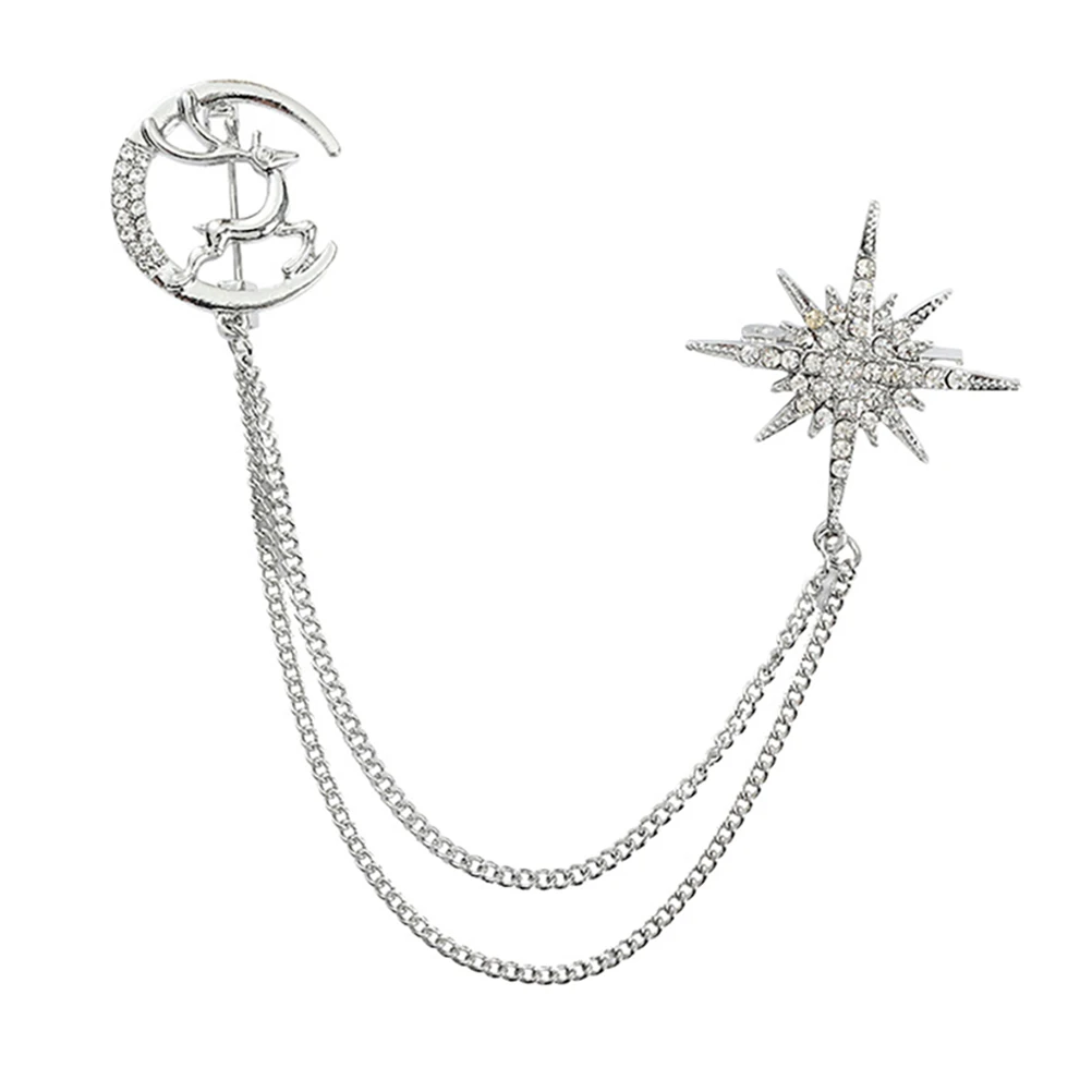 Stylish 8 Pointed Star Brooch Creative Shape Lapel Pin Fashion Alloy Material Clothing Accessory Elegant Decorative Present Idea