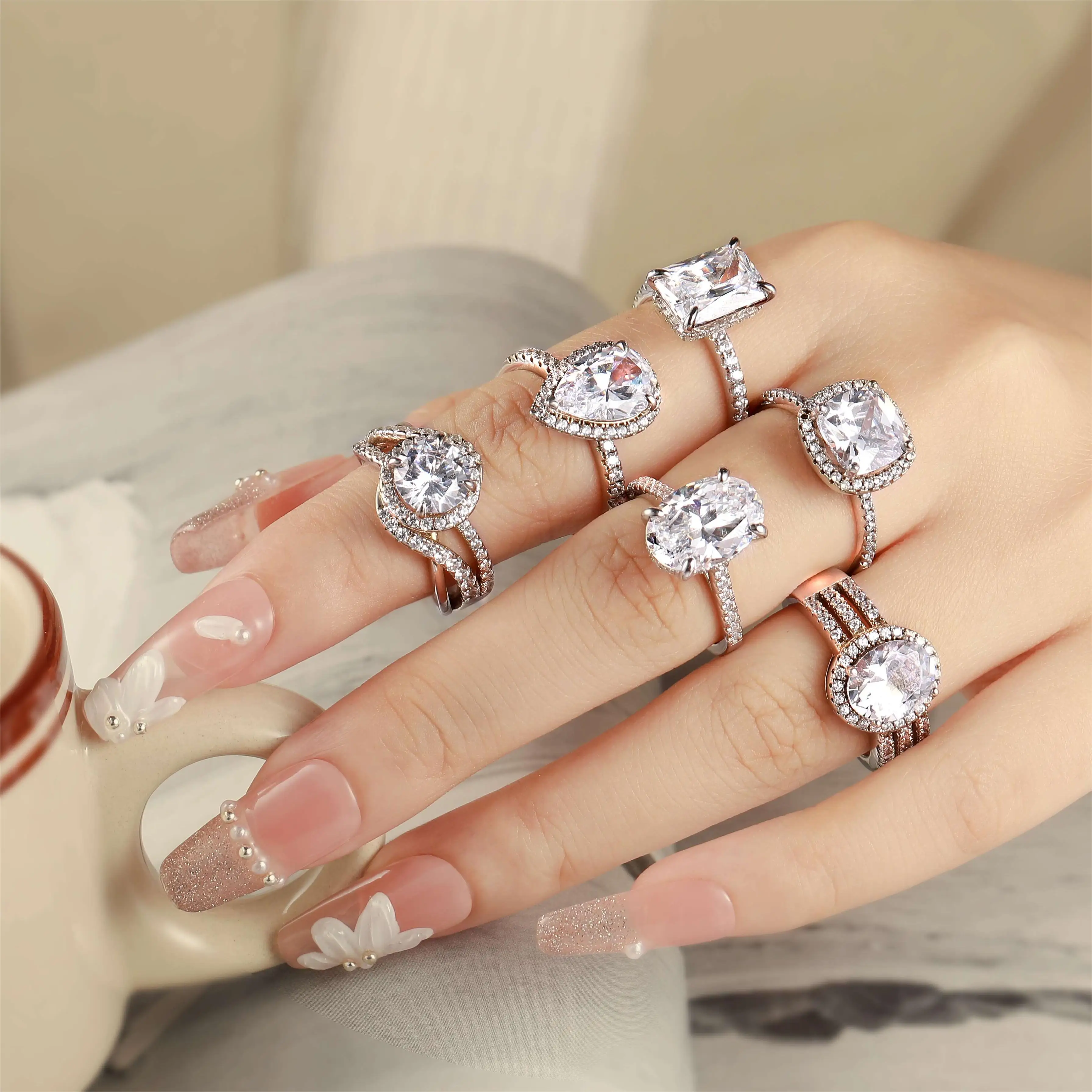 

SunStar TL-424 New Arrival 925 Sterling Silver Jewelry Silver Ring With Synthetic Cubic Zirconia