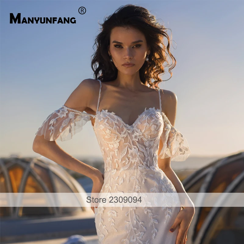 Vestido De novia 2 en 1 Para mujer, traje elegante Para la playa, sencillo, con tirantes finos, novedad De 2023