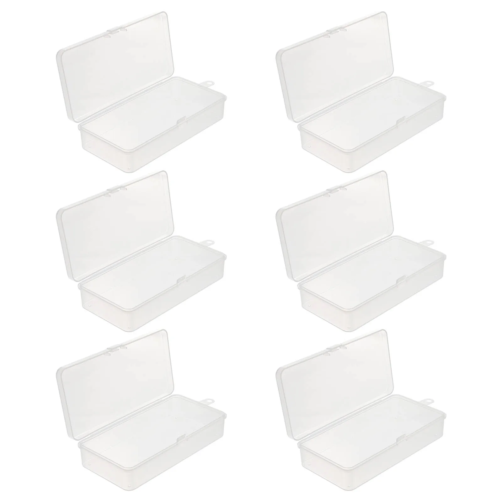 

6Pcs High Transparency Durable Plastic Pencil Case Stationery Box Pen Holder Kids School Supplies Gift Transparent Design