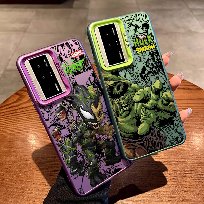 Marvel Hulk Groot Cool For Xiaomi Redmi Note 14 13 13R 12 12S 12R 11E 11 11S 10 10S 9 5G Colorful Silver TPU Phone Case