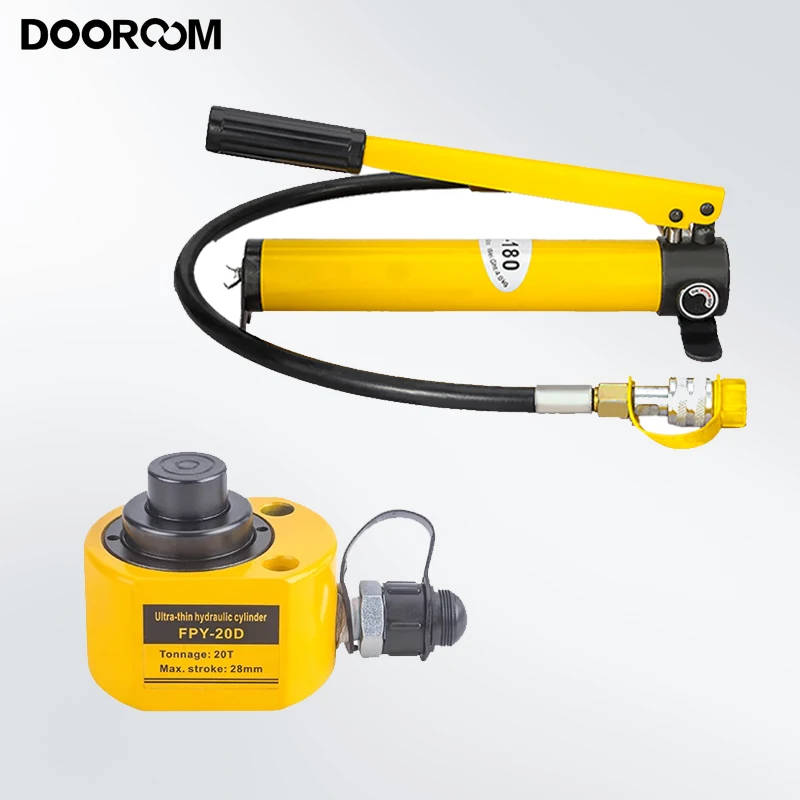 

DOOROOM 10 20 100T Ultra thin multi section hydraulic jack Super Thin Type hydraulic cylinder DFPY Used with Hydraulic Pumps