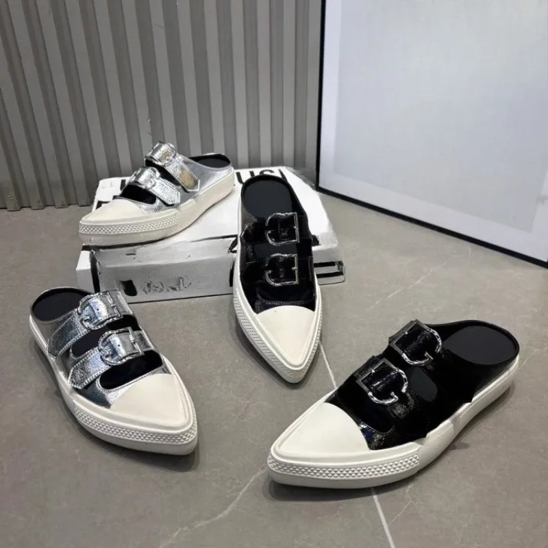 2026 Frühjahr Neuheit: Spitze flache Freizeitschuhe mit Schnallenverschluss und flachem Absatz – Modische Damenschuhe für einen schlankmachenden Look