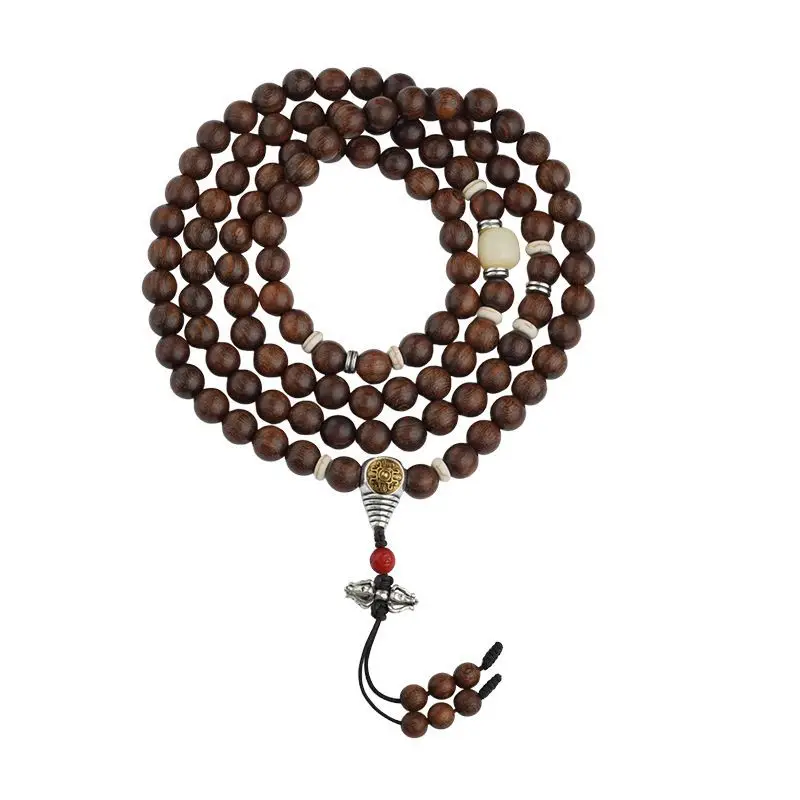 2026 New Style Potala Palace Golden Sandalwood 108 Prayer Beads Mala Bracelet Handheld Jewelry Festival Gift for Men