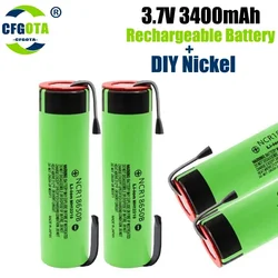 100% New Original 18650 Battery NCR18650B 3.7V 3400mah 18650 Lithium Rechargeable Battery Welding Nickel Sheet Batteries