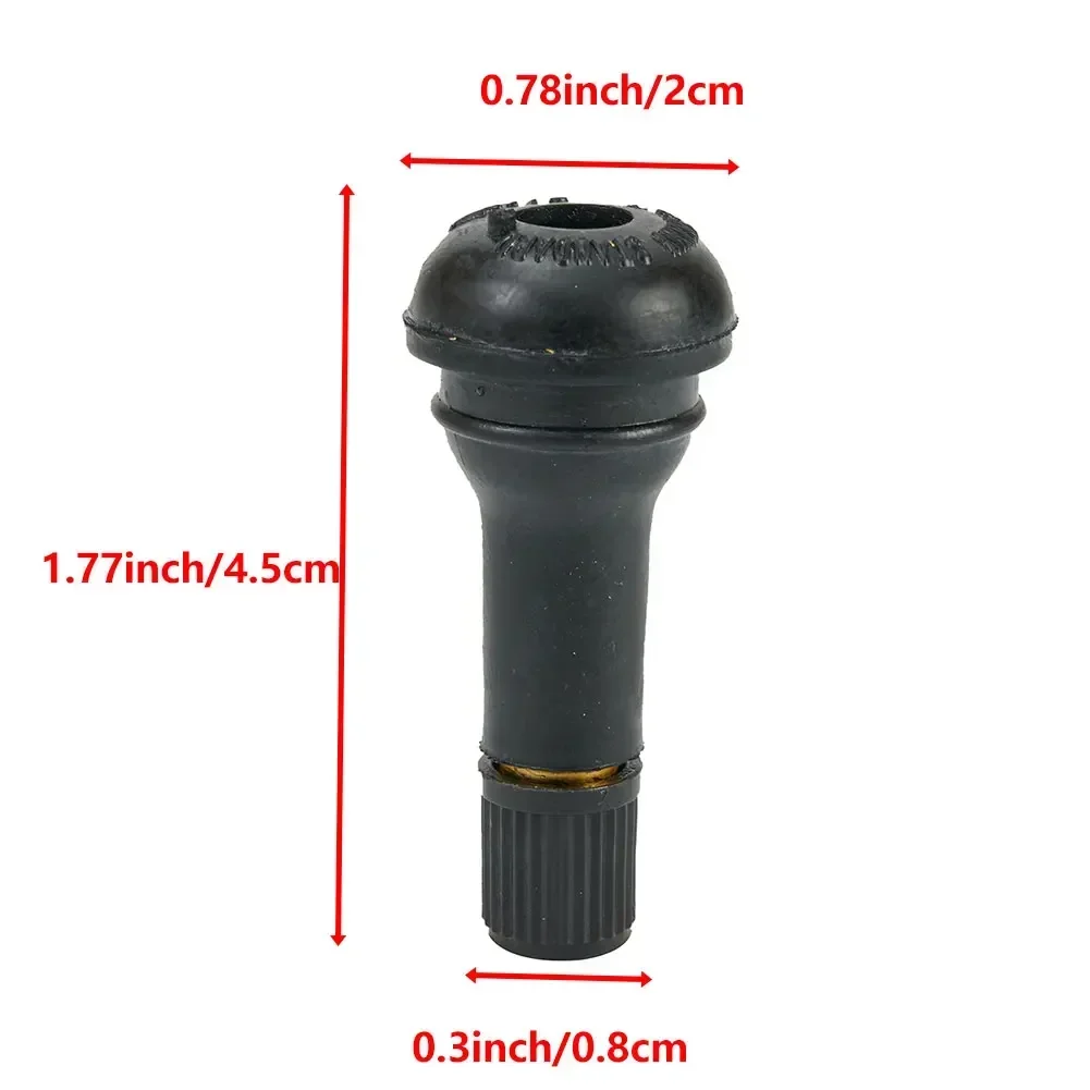 Hot Sale Car Necessities 10PCS TR413 Snap-In Black Rubber Tire Valve Stems Short Rod Car Accessory Including Valve Core