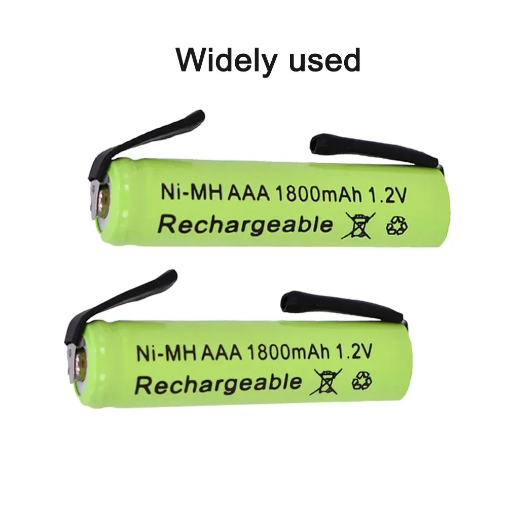AAA 1800mAh 1.2V Ni-MH with Solder Tabs rechargeable battery cell, for Electric Shaver, Razor, Toothbrush