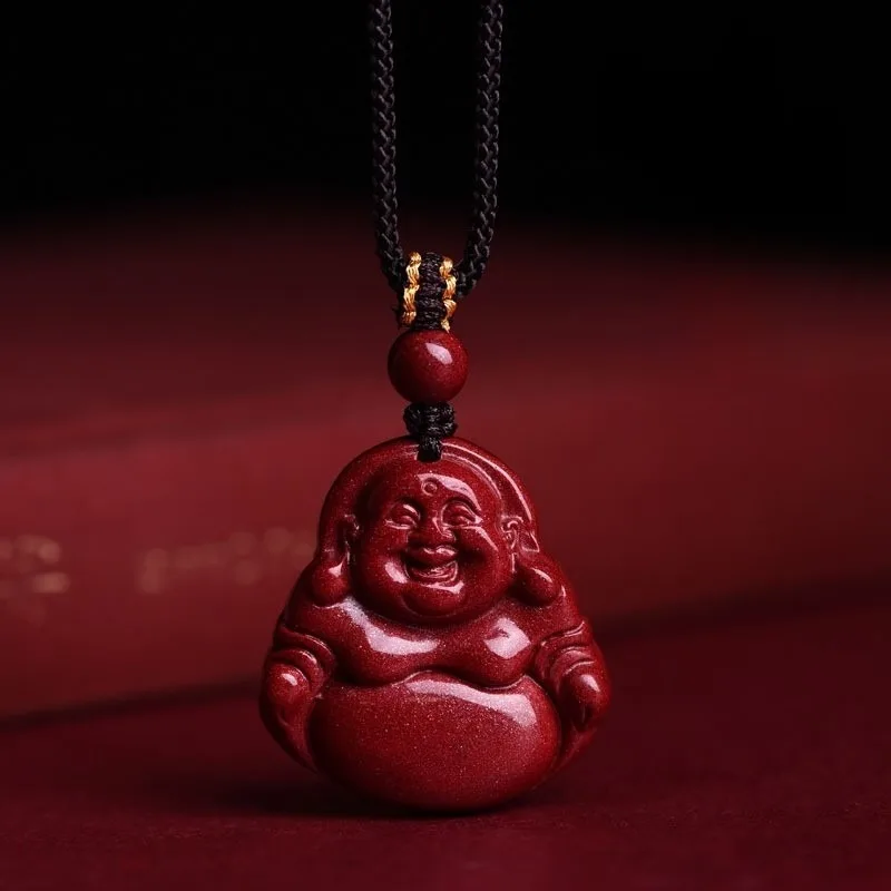 

Кулон с Буддой Майтреей из киновари, мужские и женские ожерелья, Будда с большим животом, смеющийся Будда, год рождения по китайскому календарю