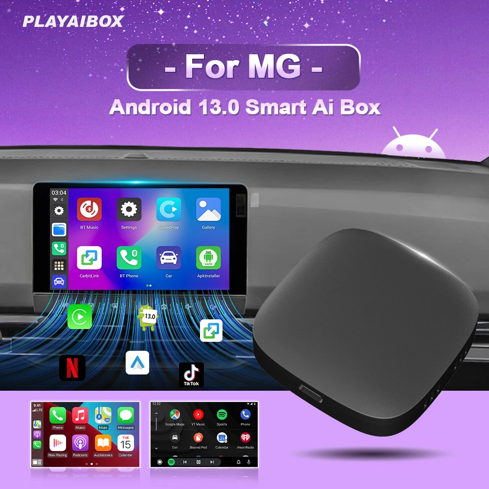 Android 13 Carplay Ai Box Wireless Carplay Android Auto For Youtube Netflix For MG GT MG5 RX5 GS ZP ZS Hector HS ZS EV eHS MG3